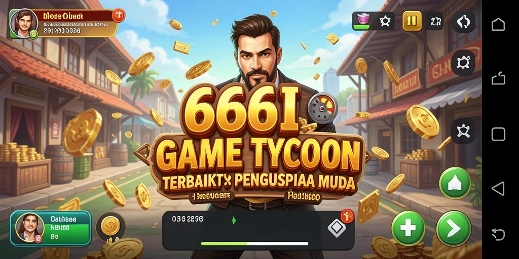 Screenshot menampilkan pengalaman bermain game Tycoon yang mendebarkan.