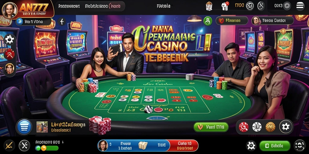 Tampilan menarik dari gameplay Live Casino AN777 dengan dealer profesional.