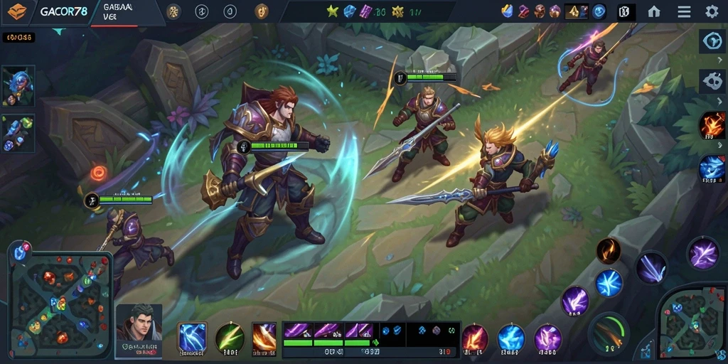 Gameplay seru GACOR78 dengan pertarungan strategis antar pemain.