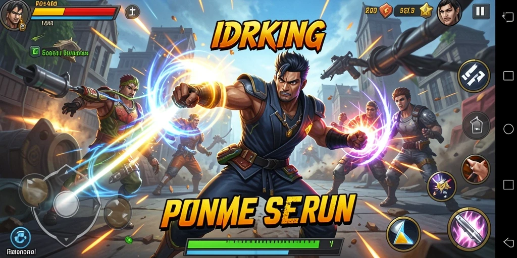 Screenshot gameplay IDRKING menunjukkan aksi pertarungan yang menegangkan.