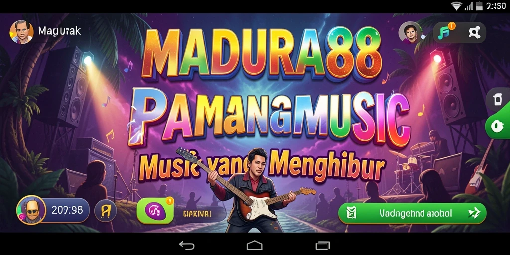 Tampilan gameplay MADURA88 yang penuh energi dan interaksi musik.