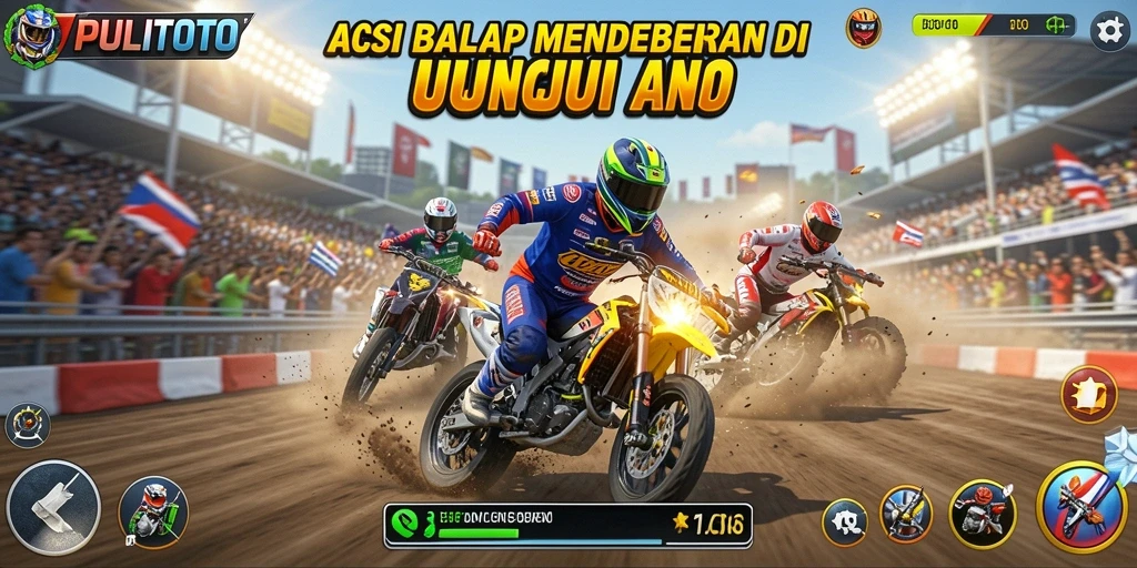 Tampilkan aksi balap seru dalam PULITOTO dengan berbagai kendaraan.