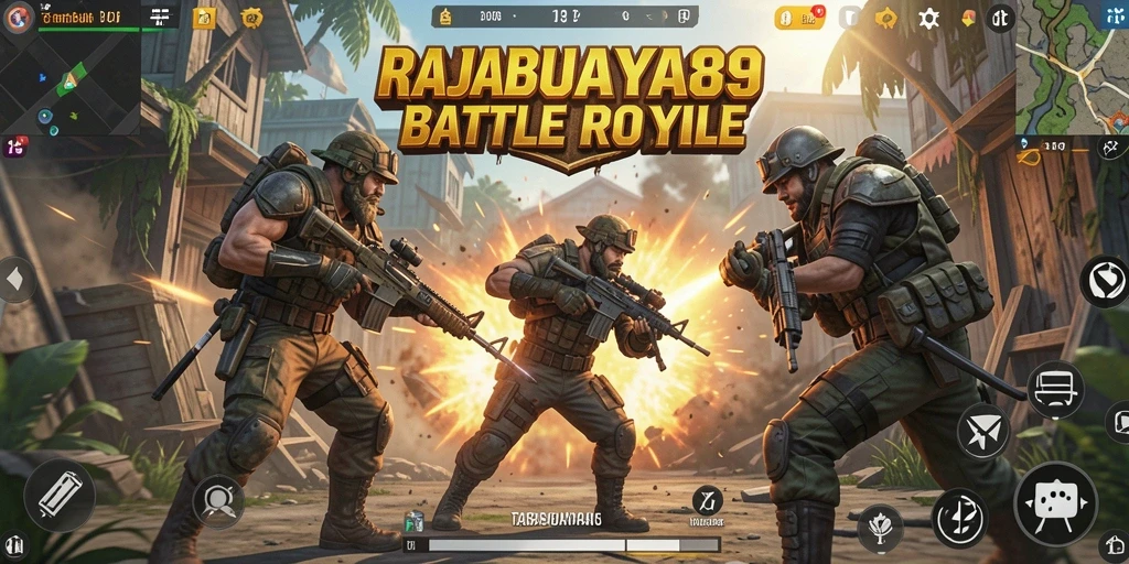 Tampilan gameplay RAJABUAYA89 dengan pertarungan Battle Royale yang seru.