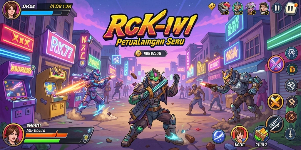 Tampilan gameplay RK77 yang seru dan penuh warna.
