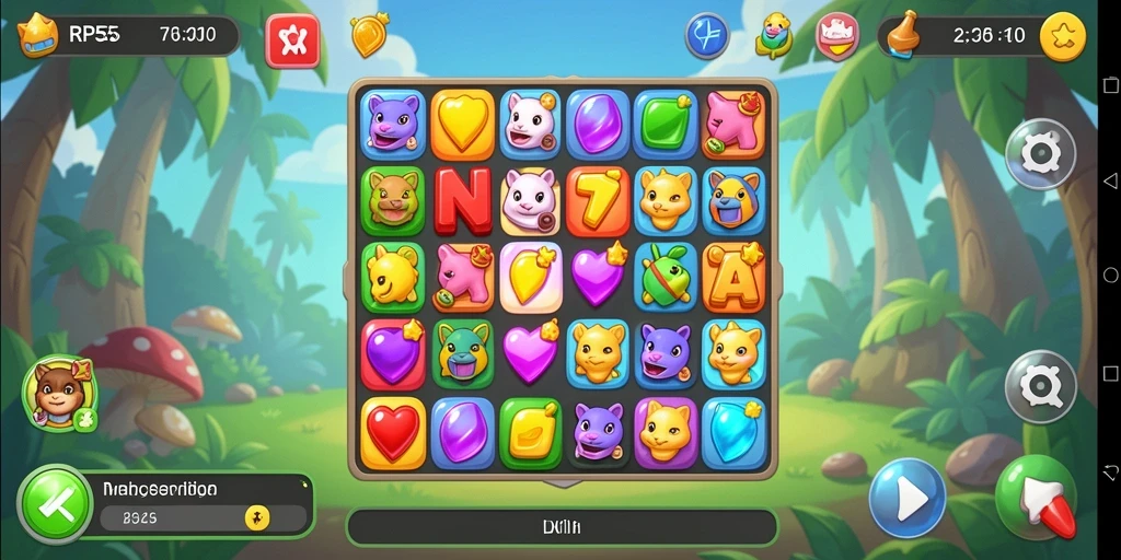 Tampilan gameplay seru dan penuh warna dari RP55 Match-3.