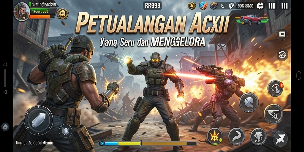 Screenshot menampilkan aksi mendebarkan dalam permainan RR999.