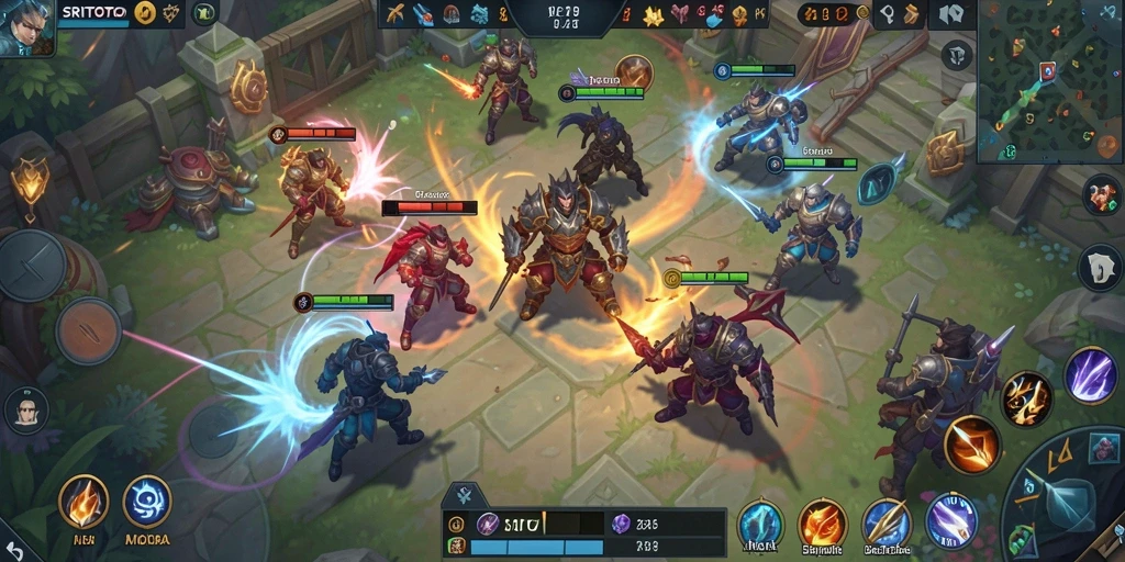 Tampilan gameplay intens SRITOTO dalam pertempuran tim.